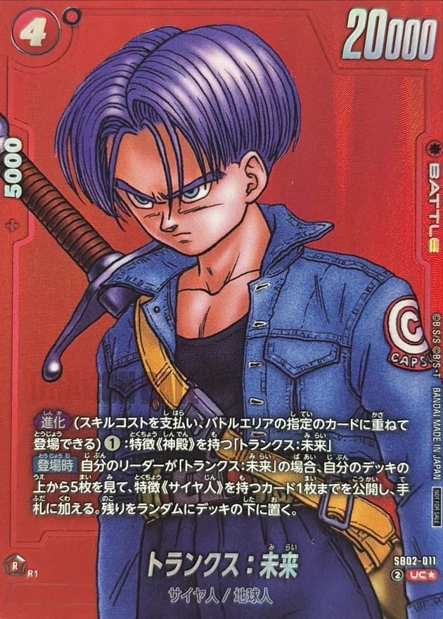 トランクス：未来(/赤背景/漫画絵)